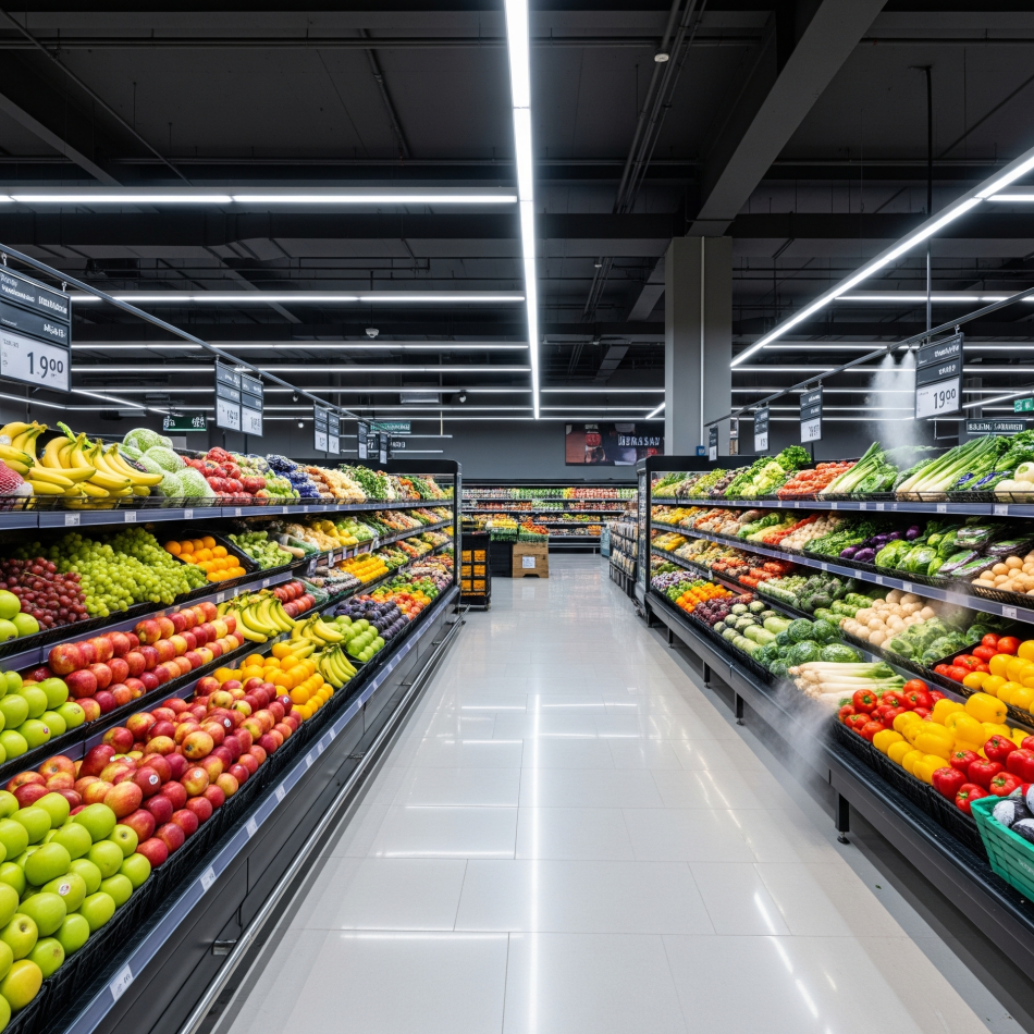 Une dame pèse sa main gauche au&nbsp;supermarché